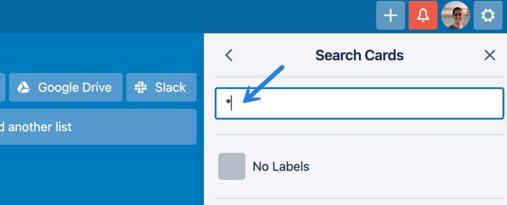Trello search all cards