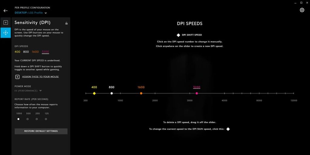 G603 G Hub sensitivity