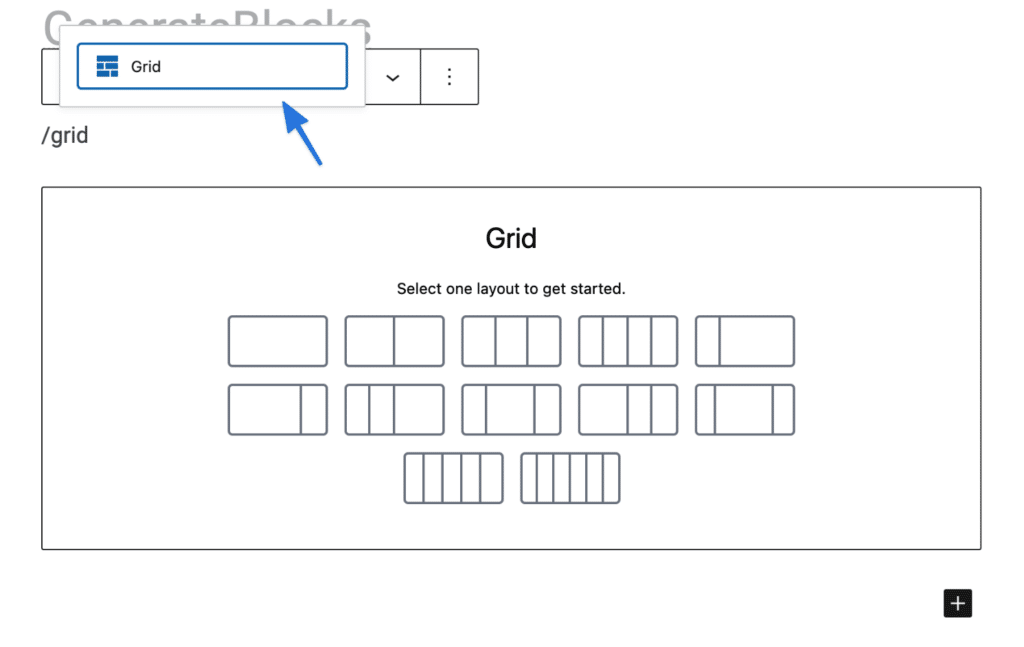 GenerateBlocks Grid block