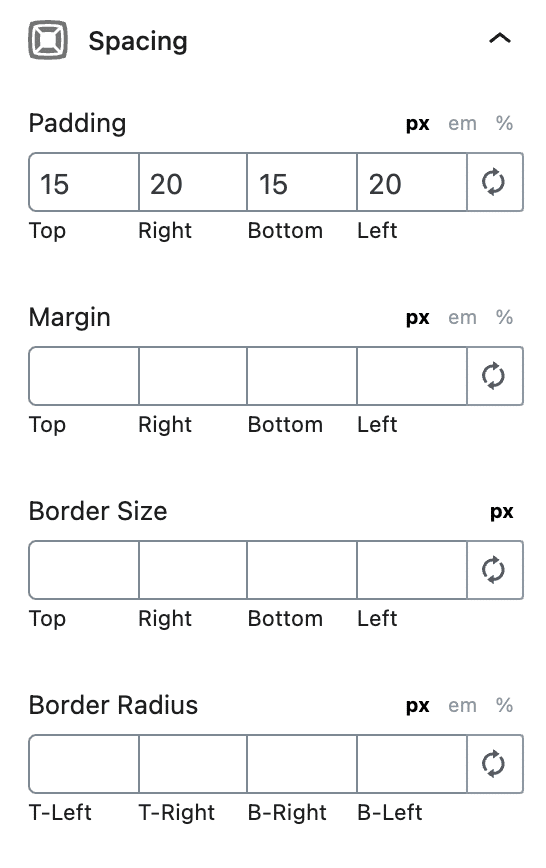 GenerateBlocks Spacing