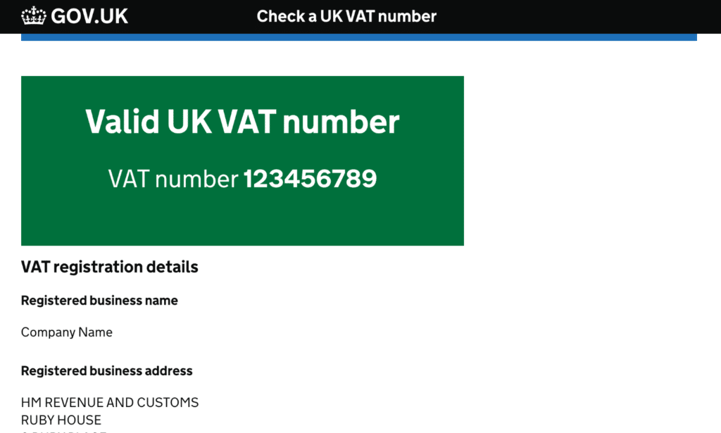 UK VAT number validation