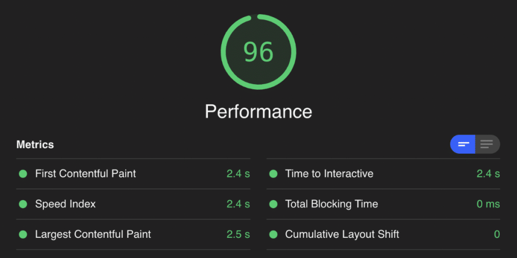 perfmatters.io Core Web Vitals