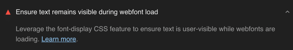 Ensure text remains visible during webfont load