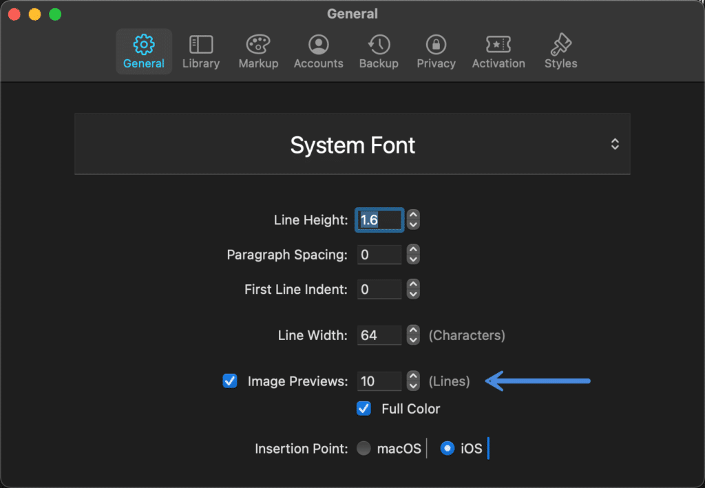 Ulysses image previews