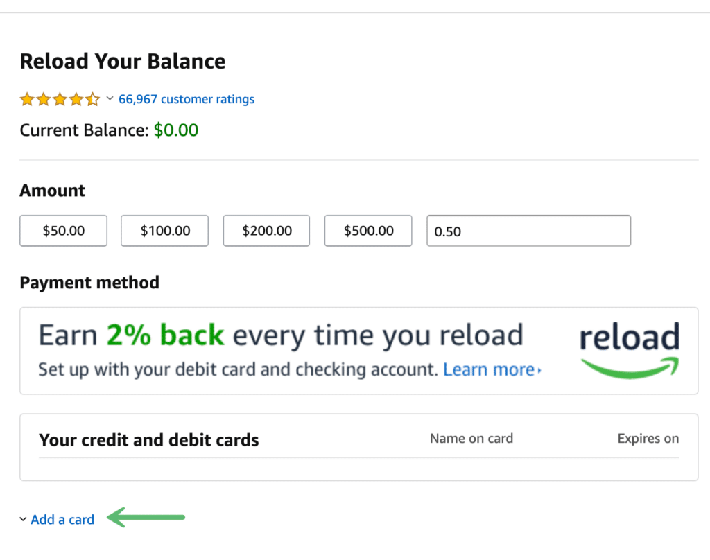 Add prepaid debit card on Amazon account