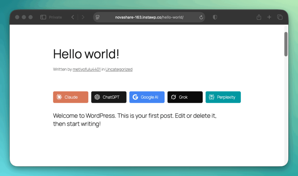 AI share buttons