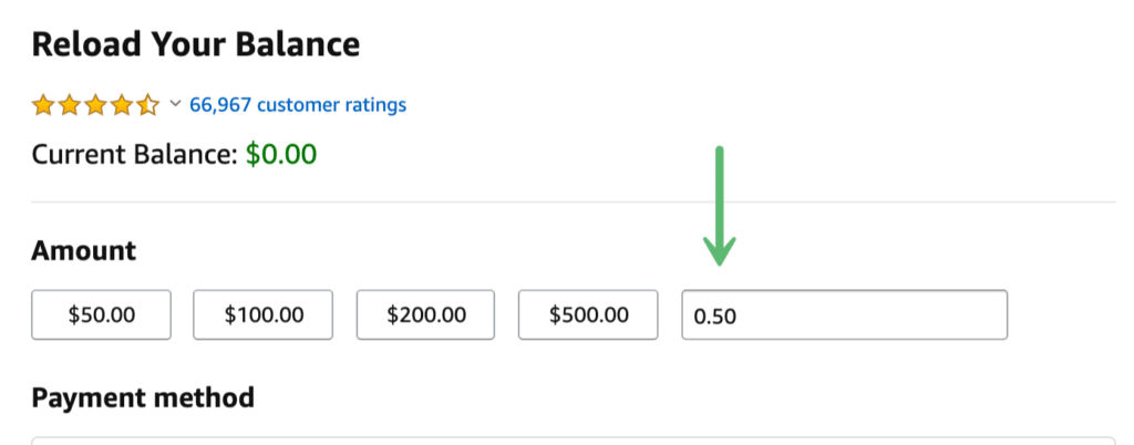 Reload Amazon balance