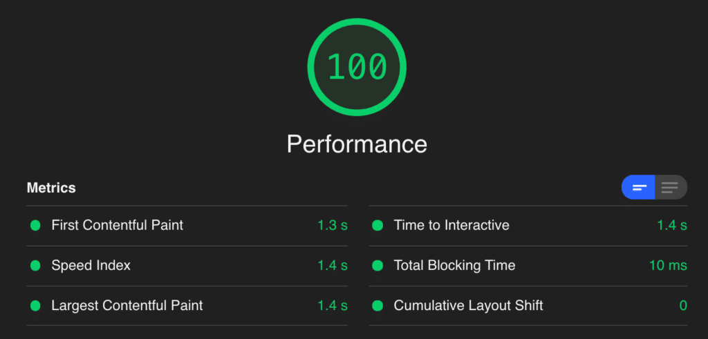 perfmatters.io Core Web Vitals