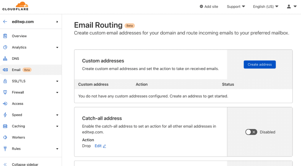 Cloudflare email routing