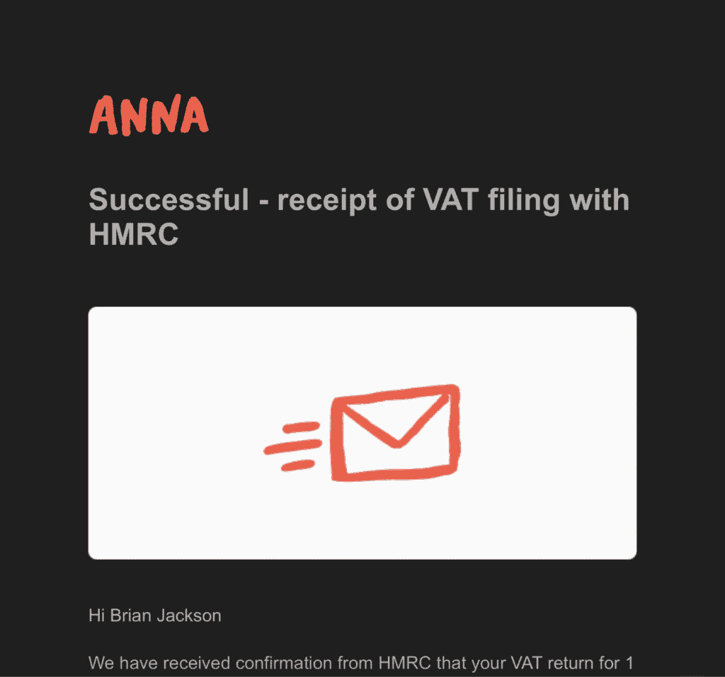 ANNA Money successful VAT filing