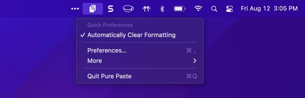 Pure Paste Mac app