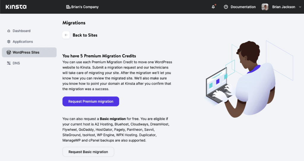 Kinsta WordPress site migration